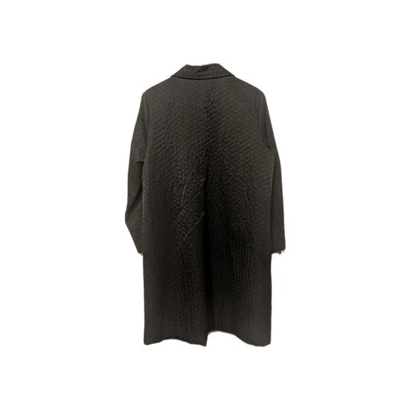 Eileen Fisher Vintage 90s Peacoat sz small textured black trench coat - Picture 3 of 4